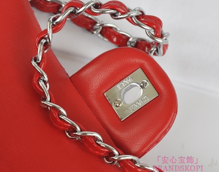 シャネル CHANEL マトラッセライン エナメル ショルダーバッグ レッド A1116-10