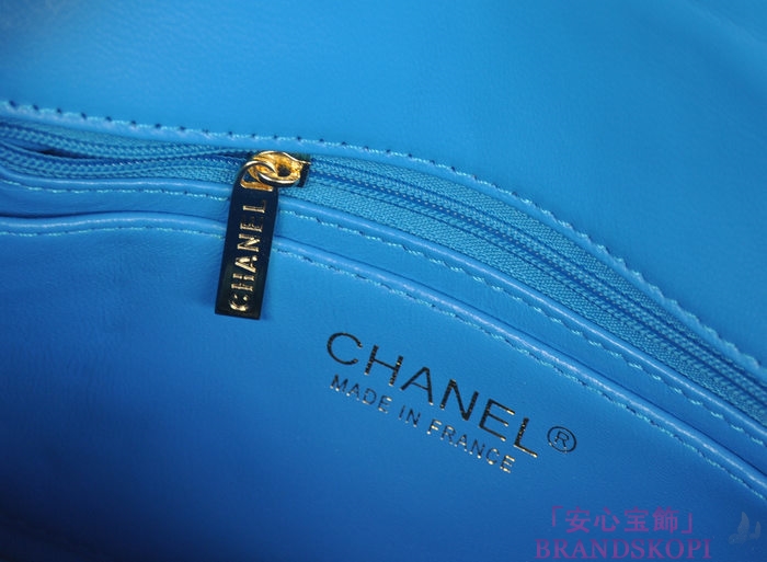シャネル CHANEL マトラッセライン エナメル ショルダーバッグ ライトブルー A1116-9