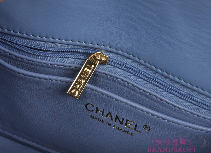 シャネル CHANEL マトラッセライン ラムスキン カラーストーン ショルダーバッグ ヒヤシンスブルー ＆シャンパンゴールド A49258-4