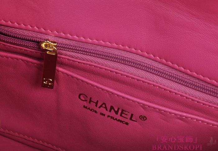シャネル CHANEL マトラッセライン ラムスキン カラーストーン ショルダーバッグ ピンク＆シャンパンゴールド A49258-3