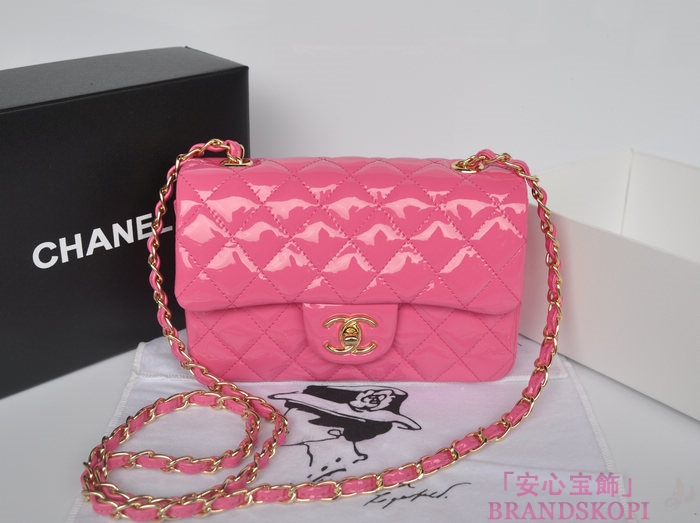 シャネル CHANEL マトラッセライン エナメル ショルダーバッグ ピンク A1116-7