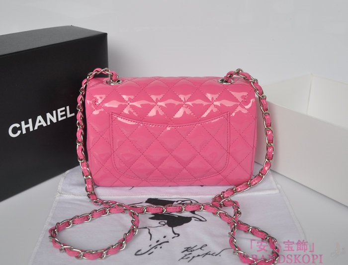 シャネル CHANEL マトラッセライン エナメル ショルダーバッグ ピンク A1116-7