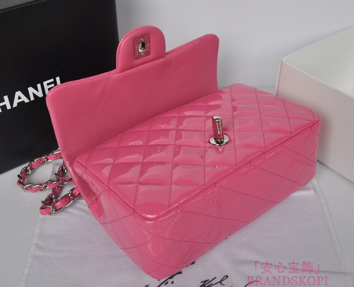 シャネル CHANEL マトラッセライン エナメル ショルダーバッグ ピンク A1116-7