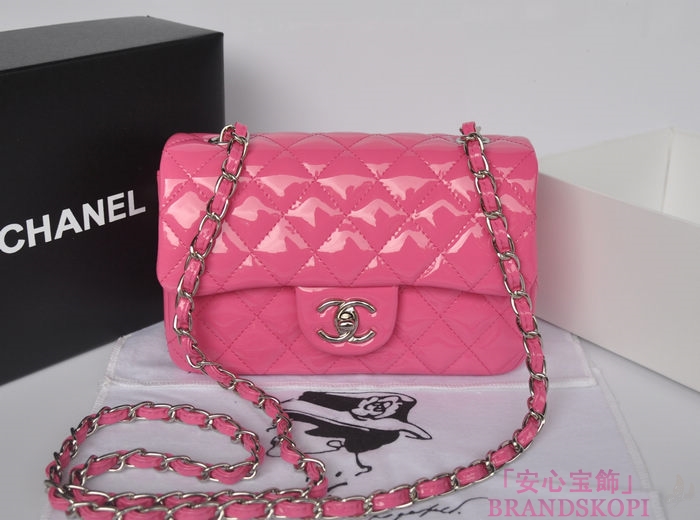 シャネル CHANEL マトラッセライン エナメル ショルダーバッグ ピンク A1116-7