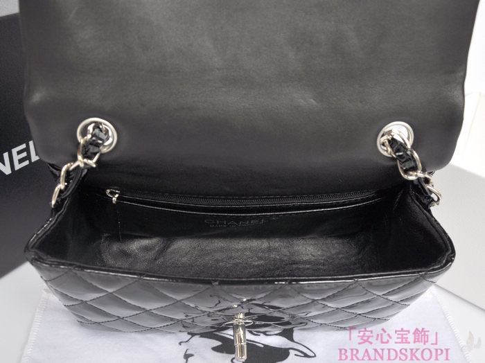 シャネル CHANEL マトラッセライン エナメル ショルダーバッグ ブラック A1116-6