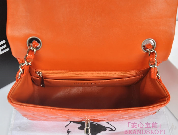 シャネル CHANEL マトラッセライン エナメル ショルダーバッグ オレンジ A1116-4