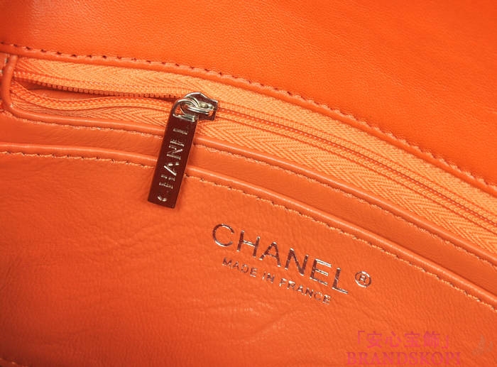 シャネル CHANEL マトラッセライン エナメル ショルダーバッグ オレンジ A1116-4