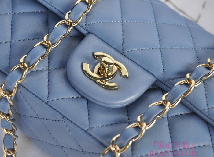シャネル CHANEL マトラッセライン ラムスキン ショルダーバッグ ヒヤシンスブルー  A1116-3