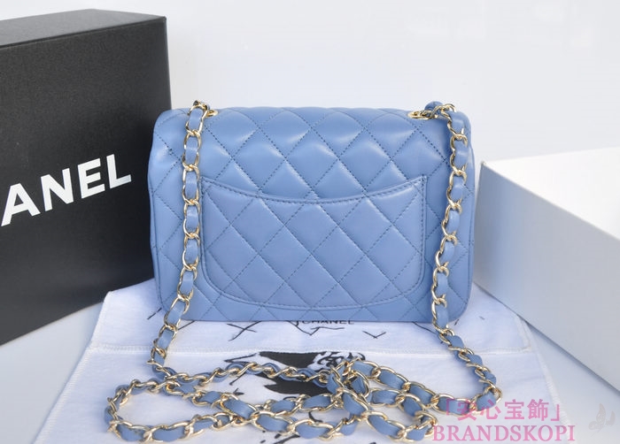 シャネル CHANEL マトラッセライン ラムスキン ショルダーバッグ ヒヤシンスブルー  A1116-3