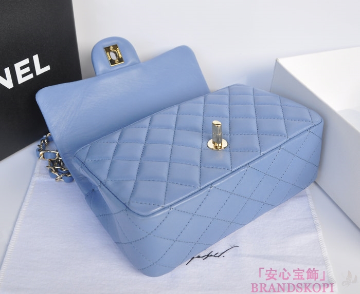 シャネル CHANEL マトラッセライン ラムスキン ショルダーバッグ ヒヤシンスブルー  A1116-3