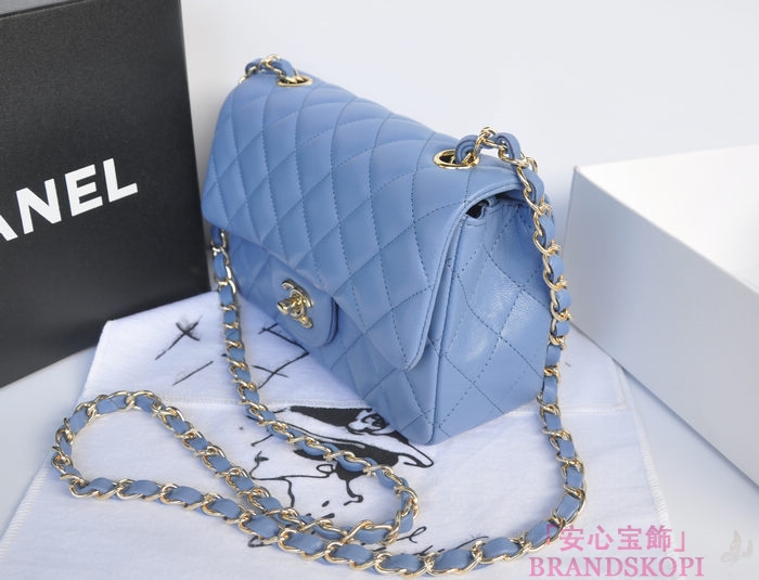 シャネル CHANEL マトラッセライン ラムスキン ショルダーバッグ ヒヤシンスブルー  A1116-3