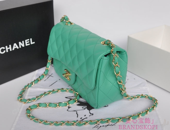 シャネル CHANEL マトラッセライン ラムスキン ショルダーバッグ ライトグリーン A1116-2