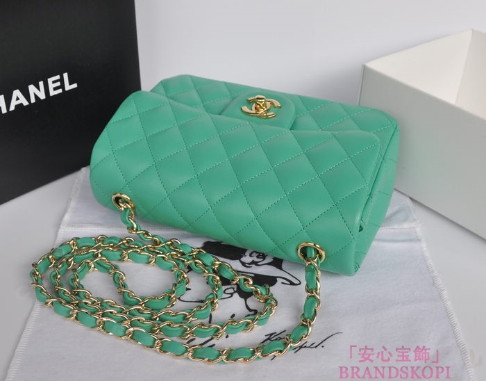 シャネル CHANEL マトラッセライン ラムスキン ショルダーバッグ ライトグリーン A1116-2