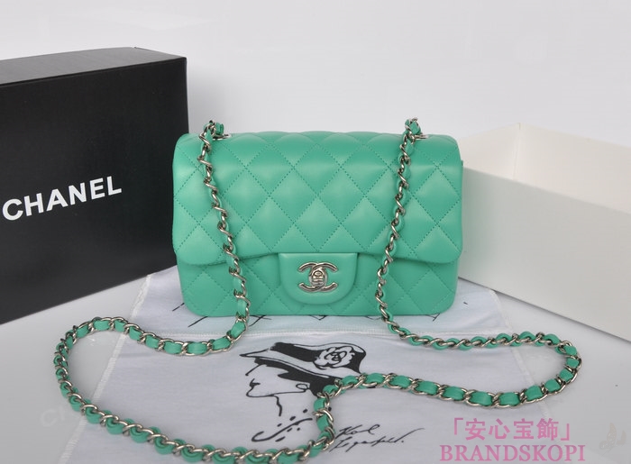 シャネル CHANEL マトラッセライン ラムスキン ショルダーバッグ ライトグリーン A1116-2