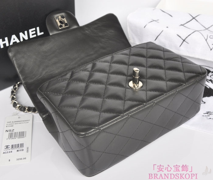 シャネル CHANEL マトラッセライン ラムスキン ショルダーバッグ ブラック A1116