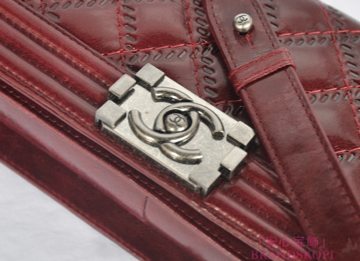シャネル CHANEL ラムスキン ショルダーバッグ ガーネット A66381-2