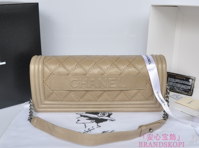 シャネル CHANEL ラムスキン ショルダーバッグ ビソーネ A66381-1