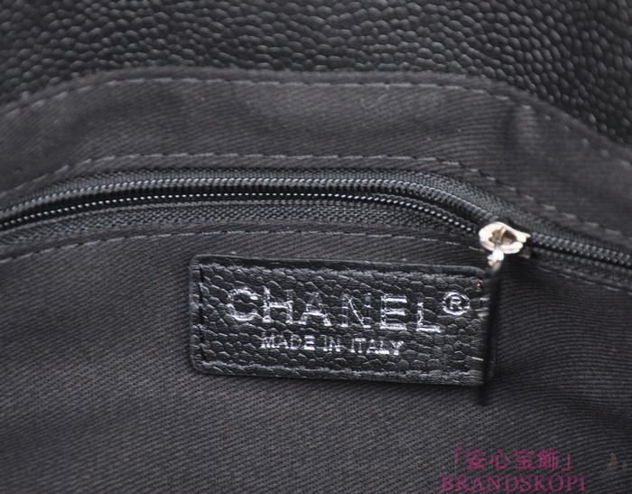 シャネル CHANEL キャビアスキン トートバッグ ショルダー  ブラック A67885