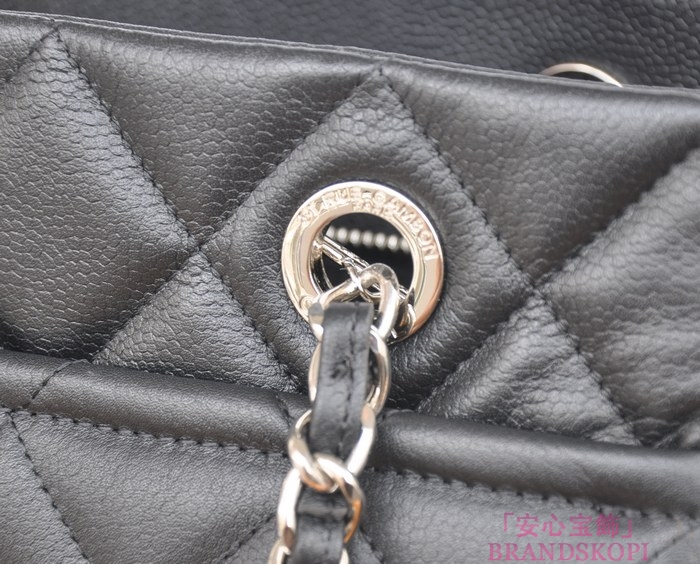 シャネル CHANEL キャビアスキン トートバッグ ショルダー  ブラック A67885