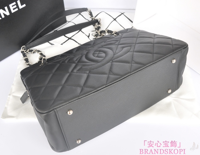 シャネル CHANEL キャビアスキン トートバッグ ショルダー  ブラック A67885