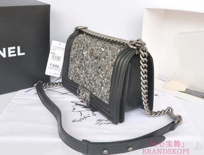 CHANEL  シャネル ボーイシャネル　ローズフォンセ ビジューデザイン A67086-9 ヴィンテージ金具
