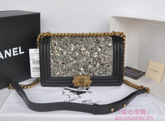 CHANEL  シャネル ボーイシャネル　ローズフォンセ ビジューデザイン A67086-9 ヴィンテージ金具