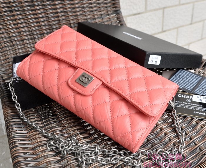 シャネル CHANEL ラムスキン ショルダーバッグ ピンク 四キット A91808-2