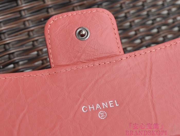 シャネル CHANEL ラムスキン ショルダーバッグ ピンク 四キット A91808-2