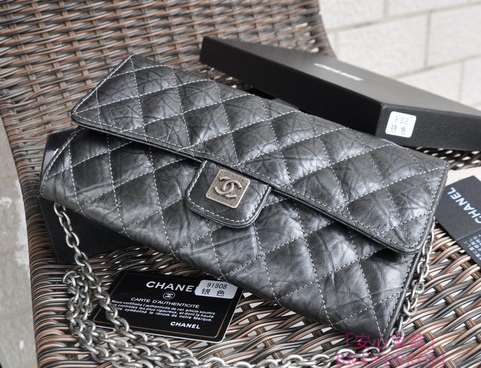 シャネル CHANEL ラムスキン ショルダーバッグ ダークブラウン 四キット A91808-1