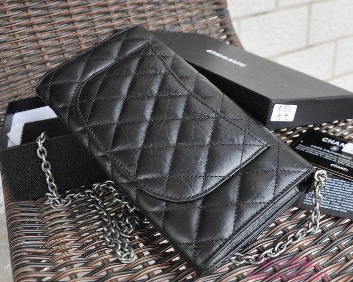 シャネル CHANEL ラムスキン ショルダーバッグ ブラック 四キット A91808
