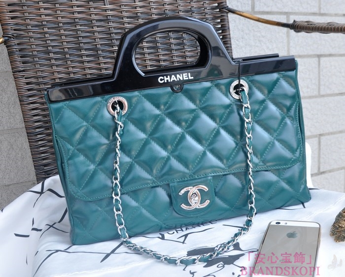 シャネル CHANEL  トートバッグ&ショルダーバッグ  エメラルドグリーン A5661-2