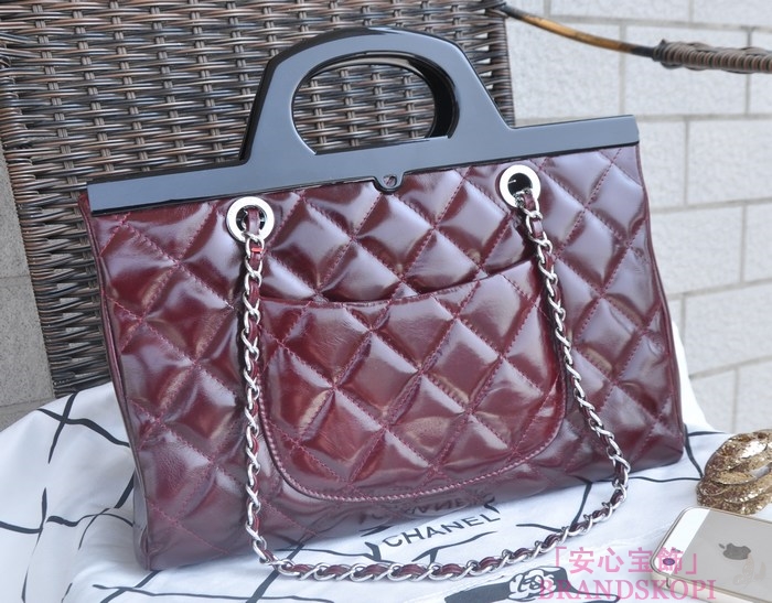 シャネル CHANEL トートバッグ&ショルダーバッグ  ワインレッド A5661-1