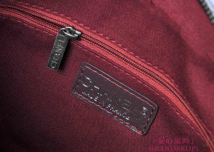 CHANEL/シャネル 金具付きチェーンショルダーバッグ ベンガルブラウン×シルバーアンティーク  A67824-3
