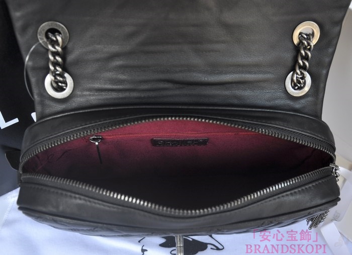 CHANEL/シャネル 金具付きチェーンショルダーバッグ 黑×シルバーアンティーク  A67824