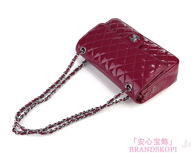 CHANEL/シャネル 金具付きチェーンショルダーバッグ パープル ×シルバー金具 /ゴールド金具 CH042112
