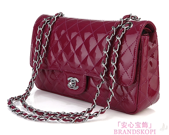 CHANEL/シャネル 金具付きチェーンショルダーバッグ パープル ×シルバー金具 /ゴールド金具 CH042112