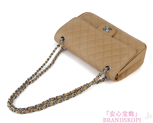 CHANEL/シャネル 金具付きチェーンショルダーバッグ ベージュ×シルバー金具 /ゴールド金具 CH042111