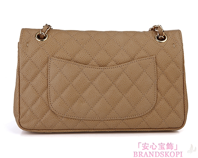 CHANEL/シャネル 金具付きチェーンショルダーバッグ ベージュ×シルバー金具 /ゴールド金具 CH042111