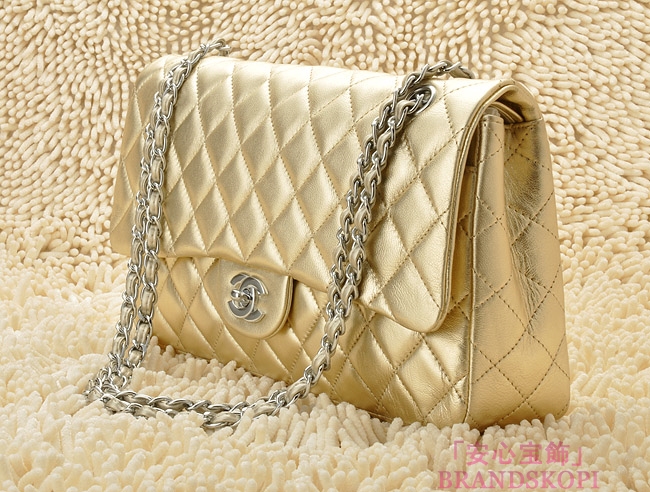 CHANEL/シャネル 金具付きチェーンショルダーバッグ 金色×シルバー金具 /ゴールド金具 CH042110