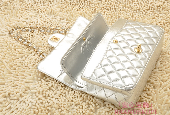 CHANEL/シャネル 金具付きチェーンショルダーバッグ 銀色×シルバー金具 /ゴールド金具 CH042109