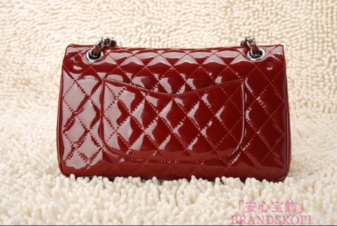 CHANEL/シャネル 金具付きチェーンショルダーバッグ ボルドー ×シルバー金具 /ゴールド金具 CH042108