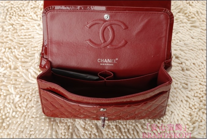 CHANEL/シャネル 金具付きチェーンショルダーバッグ ボルドー ×シルバー金具 /ゴールド金具 CH042108