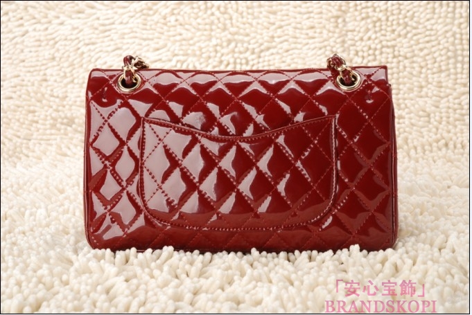 CHANEL/シャネル 金具付きチェーンショルダーバッグ ボルドー ×シルバー金具 /ゴールド金具 CH042108