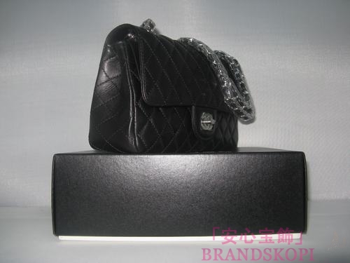 CHANEL/シャネル 金具付きチェーンショルダーバッグ 黑×シルバー金具 /ゴールド金具 CH042106