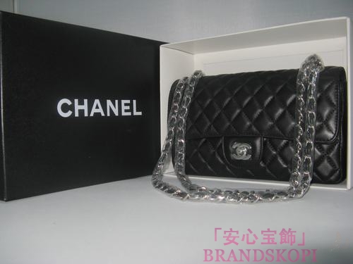 CHANEL/シャネル 金具付きチェーンショルダーバッグ 黑×シルバー金具 /ゴールド金具 CH042106