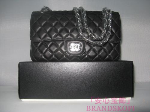 CHANEL/シャネル 金具付きチェーンショルダーバッグ 黑×シルバー金具 /ゴールド金具 CH042106