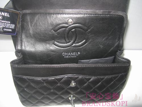 CHANEL/シャネル 金具付きチェーンショルダーバッグ 黑×シルバー金具 /ゴールド金具 CH042106
