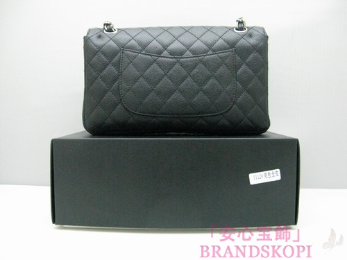 CHANEL/シャネル 金具付きチェーンショルダーバッグ 黑×シルバー金具 /ゴールド金具 CH042104