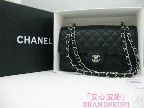 CHANEL/シャネル 金具付きチェーンショルダーバッグ 黑×シルバー金具 /ゴールド金具 CH042104