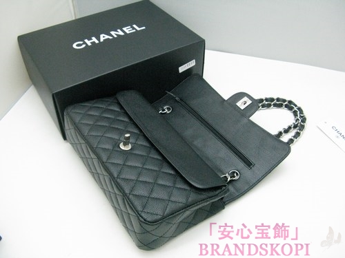 CHANEL/シャネル 金具付きチェーンショルダーバッグ 黑×シルバー金具 /ゴールド金具 CH042104
